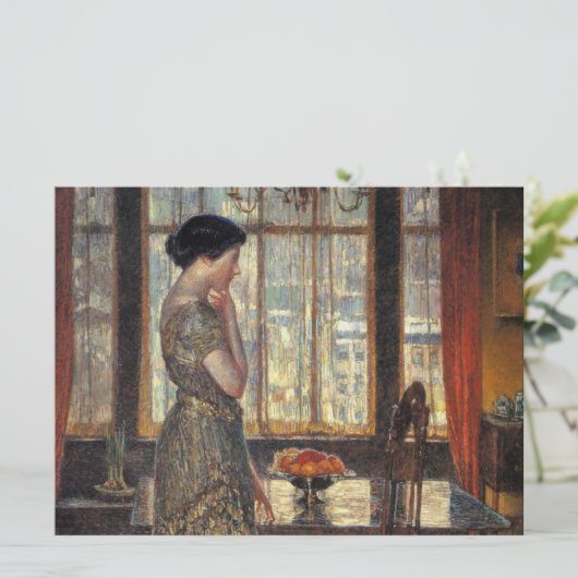 New York Window in Winter (by Childe Hasssam) カード (スタンド正面)
