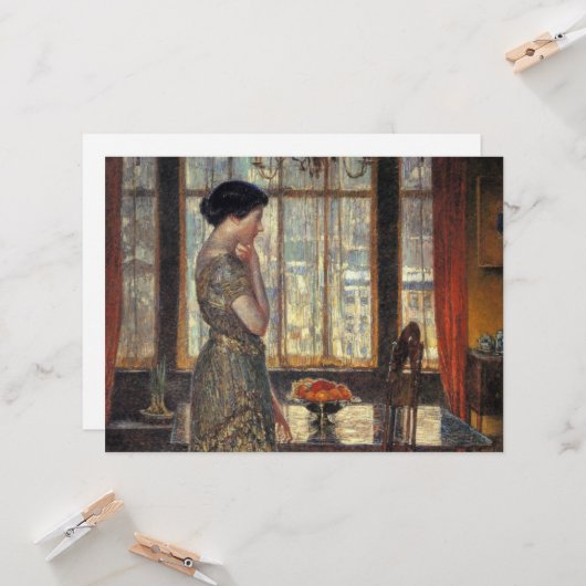 New York Window in Winter (by Childe Hasssam) カード (正面/裏面インサイチュ)