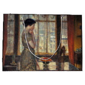 New York Window in Winter (by Childe Hasssam) ラージペーパーバッグ (裏面)