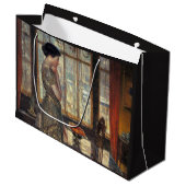 New York Window in Winter (by Childe Hasssam) ラージペーパーバッグ (正面アングル)