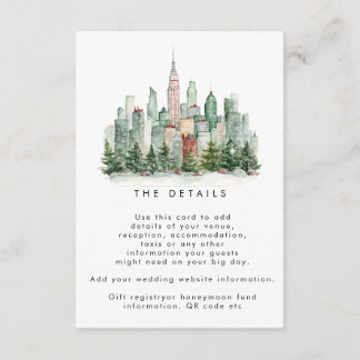 New York winter wedding details information card エンクロージャーカード