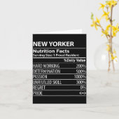 New Yorker Nutrition Facts Funny New York Pride  カード (黄色い花)