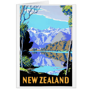 new Zealand湖のMathesonのヴィンテージ旅行ポスター