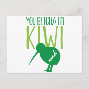 NEW ZEALAND おもしろい You BETCHYA I'm KIWI bird ポストカード