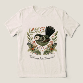New Zealand Fantail Folk Art トライブレンドＴシャツ
