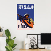 New Zealand Fights WWII Propaganda Poster Art ポスター (ホームオフィス)
