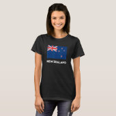 New Zealand Flag Blue  White  Red Tシャツ (正面フル)