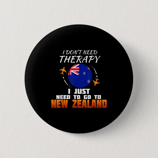 New Zealand Flag I Vacation I Funny New Zealand  缶バッジ (正面)