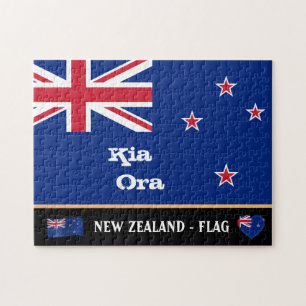 New Zealand Flag & Kia Ora puzzles /Zealand travel ジグソーパズル