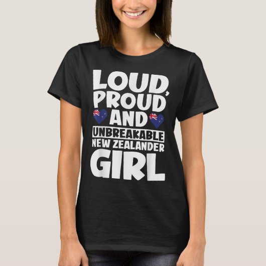 New Zealand Flag Proud New Zealanders Men & Wo Tシャツ (正面)