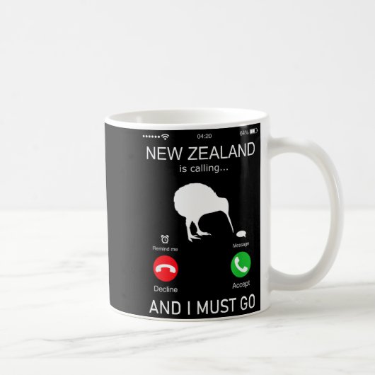 New Zealand Is Calling And I Must Go, Zealand Funn コーヒーマグカップ (右)