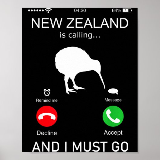 New Zealand Is Calling And I Must Go, Zealand Funn ポスター (正面)