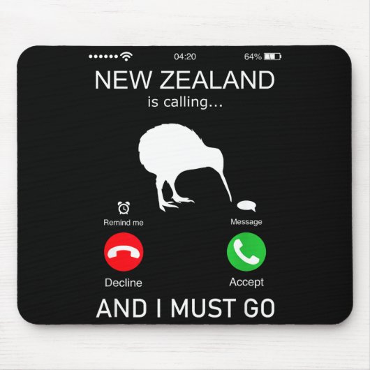 New Zealand Is Calling And I Must Go, Zealand Funn マウスパッド (正面)