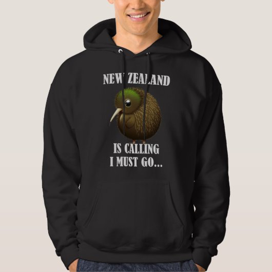 New Zealand Is Calling I Must Go Kiwi Bird Wild An パーカ (正面)