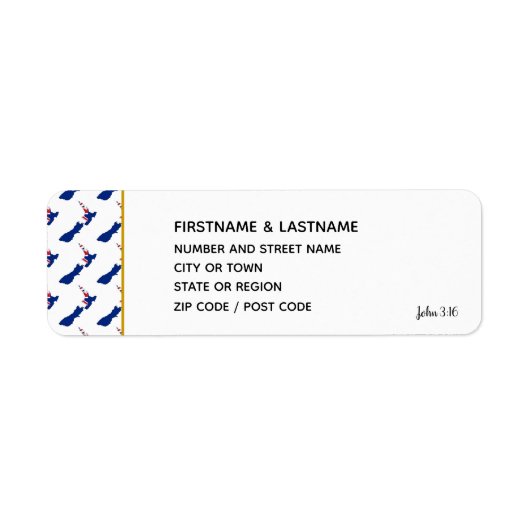 NEW ZEALAND John 3:16シール差出人住所ラベル ラベル (正面)
