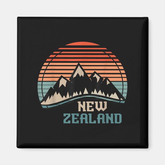 New Zealand Mountain Hiking Gift New Zealand マグネット (正面)