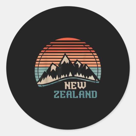 New Zealand Mountain Hiking Gift New Zealand  ラウンドシール (正面)