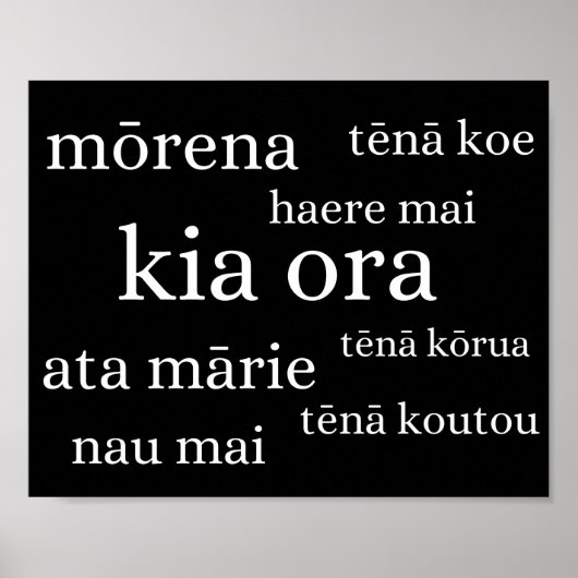 New Zealand Poster with Kiwi Greetings ポスター (正面)