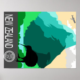New Zealand vintage design ポスター