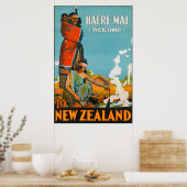 New Zeland Vintage Travel Posterへようこそ ポスター (キッチン)