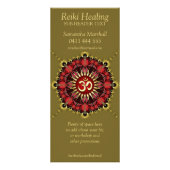 NewAgeの緑の赤い金ゴールドOMはヨガの棚カードに署名します ラックカード (裏面)