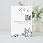 Newark結婚のモダン詳細QRコード エンクロージャーカード (スタンド正面)