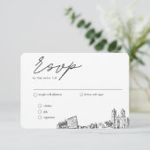 Newark結婚のRSVP伝統的 Mealオプション エンクロージャーカード (スタンド正面)