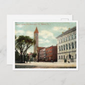 Newark NJ, Washington St，ライブラリ， 1910s ポストカード (正面/裏面)