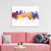 Newark skyline in watercolor background キャンバスプリント (インサイチュ (リビング))