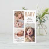 NewBaby Birth Announcement Photo Collage Thank You 案内状 (スタンド正面)