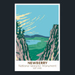 Newberry National Volcanic Monument Oregon Vintage ポスター<br><div class="desc">Newberry vector artwork design. Newberry National Volcanic Monument designated on November 5,  1990,  to protect the area around the Newberry Volcano</div>