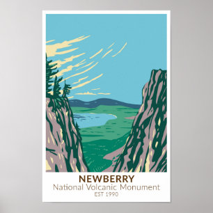 Newberry National Volcanic Monument Oregon Vintage ポスター