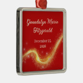 Newborn Baby Gift Red Commemorative Birth Ornament メタルオーナメント (右)