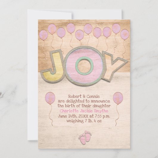 Newborn Baby Girl 案内状 (正面)