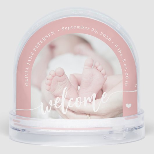 Newborn baby girl 2 photo welcome script keepsake (裏面)