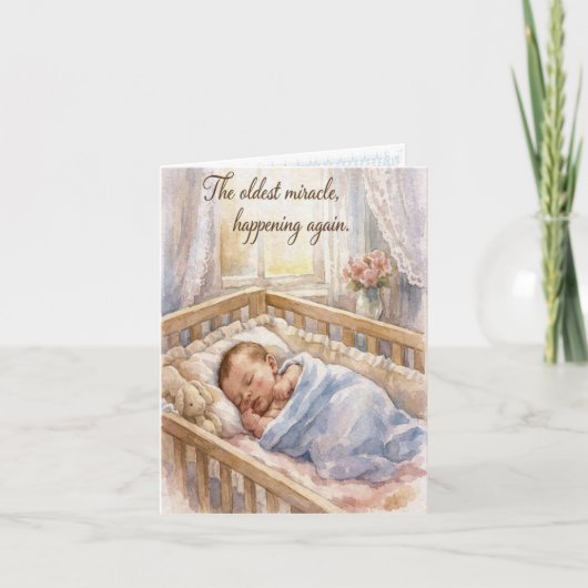Newborn Baby Personalized Congratulations Card カード (正面)