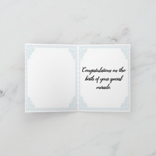 Newborn Baby Personalized Congratulations Card カード (内部)