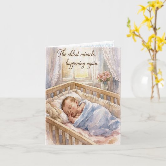 Newborn Baby Personalized Congratulations Card カード (黄色い花)