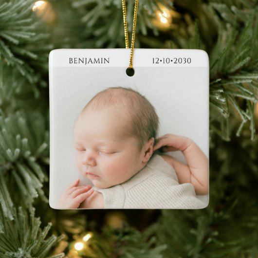 Newborn Baby Photo Keepsake セラミックオーナメント (ツリー)