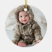 Newborn Baby Two Photo Christmas セラミックオーナメント (正面)