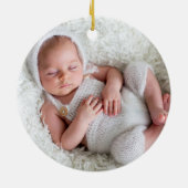 Newborn Baby Two Photo Christmas セラミックオーナメント (裏面)