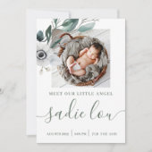 Newborn Birth Stats Photo Announcement Cards  招待状 (正面)