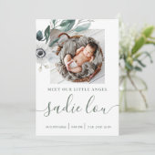 Newborn Birth Stats Photo Announcement Cards  招待状 (スタンド正面)