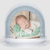 Newborn boy baby 2 photo welcome script keepsake (正面)
