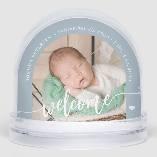 Newborn boy baby 2 photo welcome script keepsake (正面)