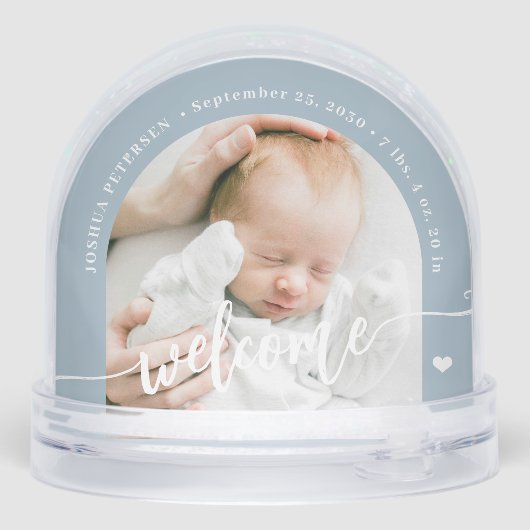 Newborn boy baby 2 photo welcome script keepsake (裏面)