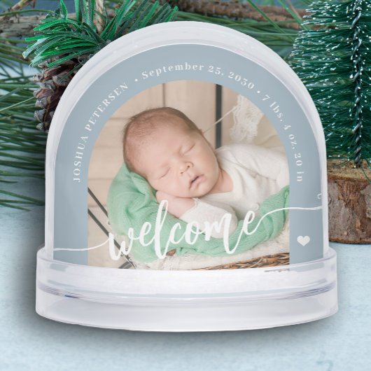Newborn boy baby 2 photo welcome script keepsake