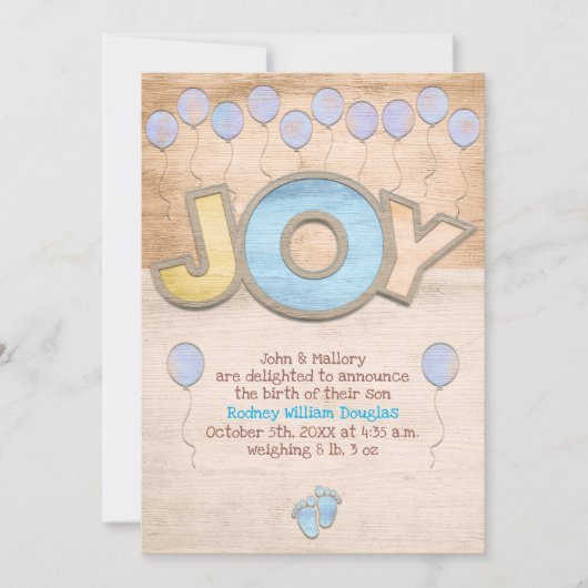 Newborn Boy Boy 案内状 (正面)