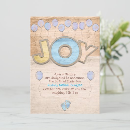 Newborn Boy Boy 案内状 (スタンド正面)