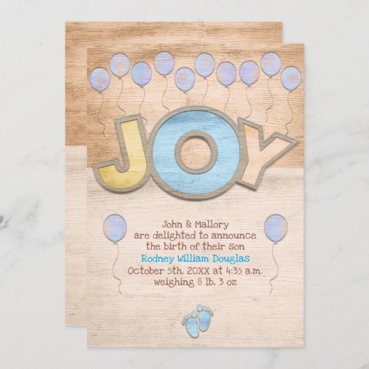 Newborn Boy Boy 案内状 (正面/裏面)